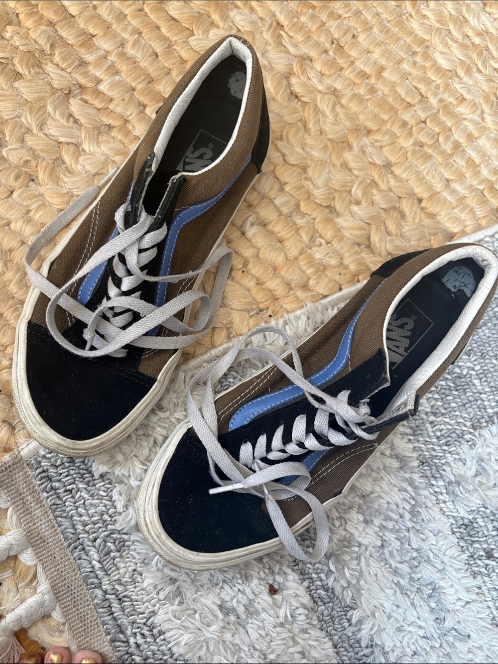 Vans Old Skool Sneakers in Black, Brown & Blue
